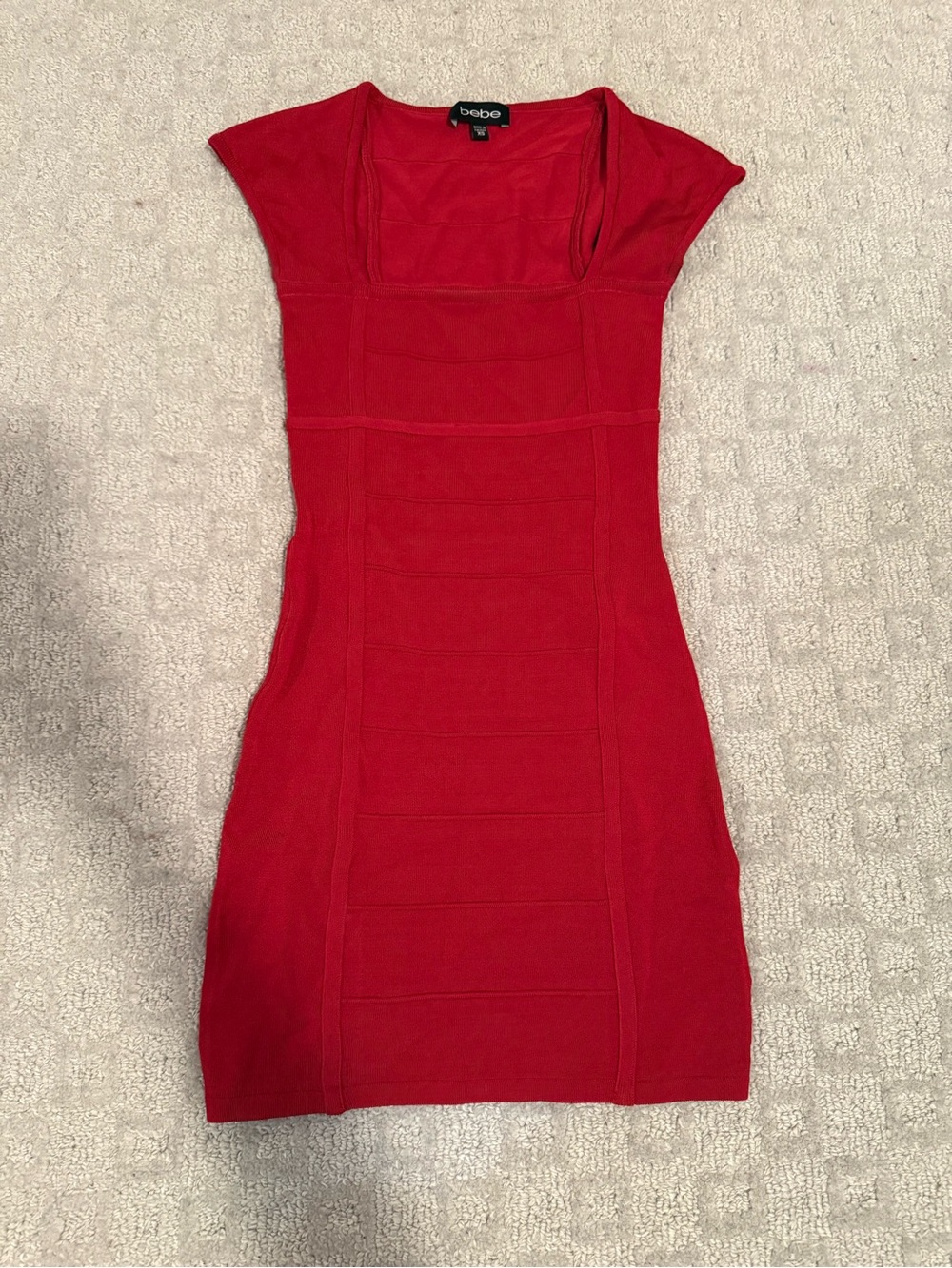 Bebe Square-Neck Bodycon Mini Dress